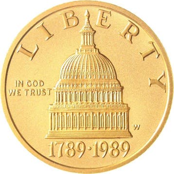 Verenigde Staten. 5 Dollars 1989 W Congress PCGS MS69