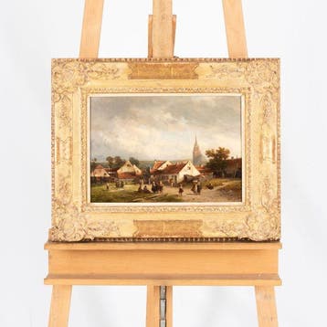 Salomon Verveer (1813-1876) - Gezicht op Scheveningen, Antiek en Kunst