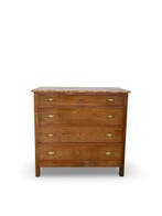 Ladekast - Walnoot, Hout, Messing, Marmer