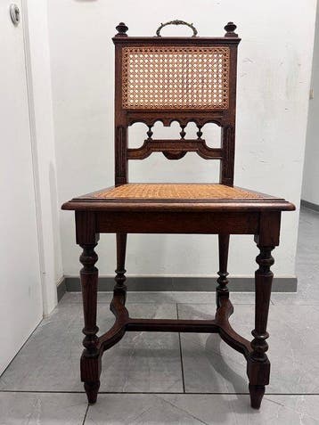 Chaise dappoint - Rotin, Chêne