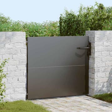 vidaXL Tuinpoort 85 x 100 cm Poedercoated staal Zwart, Verzenden, Nieuw