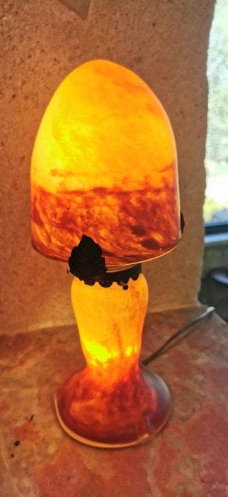 Lampe de table - Lampe champignon en pâte de verre / verre
