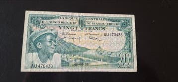 Belgisch-Congo. - 10, 20 Francs - 1957/1959 (Zonder