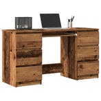 vidaXL Schrijftafel 140x50x77 cm bewerkt hout oud, Verzenden