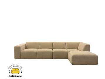 Nordkapp hoekzetel beige in stof, hoek R – overstock, Huis en Inrichting, Verzenden, Nieuw
