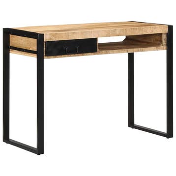 vidaXL Bureau 100x50x75 cm massief ruw mangohout, Verzenden, Nieuw