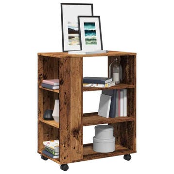 vidaXL Rolkast 60x35x75 cm bewerkt hout oud houtkleurig, Verzenden, Nieuw