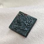 Gegraveerde Groene Glaspaste Cameo - Medusa, Griekse