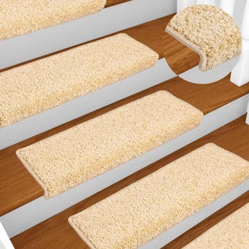 vidaXL Trapmatten 10 st 65x21x4 cm crème met rechthoekige, Verzenden, Nieuw