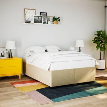 vidaXL Bedframe zonder matras stof crèmekleurig 160x200 cm, Verzenden