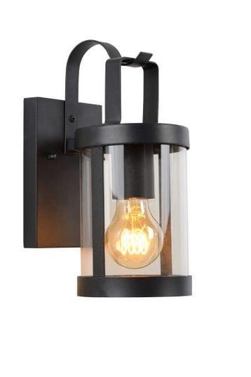 Lucide LINDELO - Wandlamp Buiten E27 IP23 Glas Zwart, Verzenden, Nieuw, Netvoeding