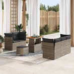 vidaXL Tuinbank Set 8 pcs Grijs poly rattan, Verzenden, Nieuw