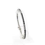 Witgouden tennisarmband met saffier en diamanten; 1,12 ct., Gebruikt, Overige kleuren, Ophalen of Verzenden, Met edelsteen