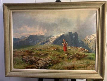 German School (XIX), signed M. Rother - Hoch oben - nach