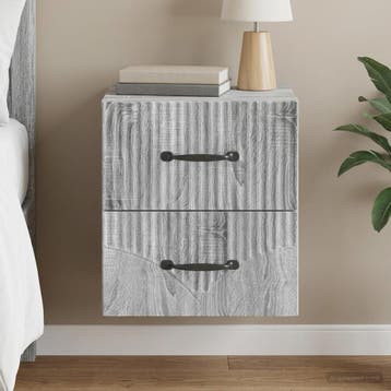 vidaXL Muurbevestigde Nachttafel Grijs sonoma 34,5 x 33 x 40, Verzenden, Nieuw