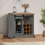 vidaXL Dressoir HALDEN met schuifdeur 80x40x80 cm massief, Verzenden