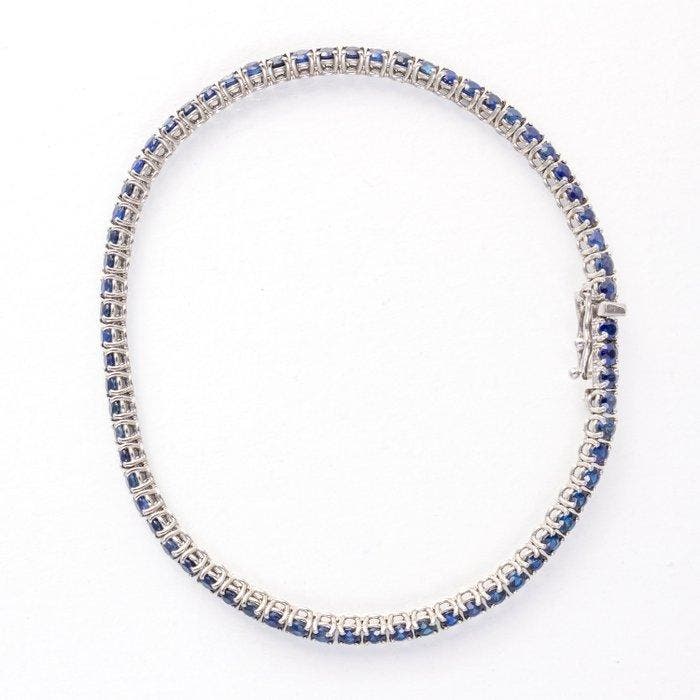 Zonder minimumprijs - Armband - 18 karaat Witgoud Saffier, Handtassen en Accessoires, Armbanden
