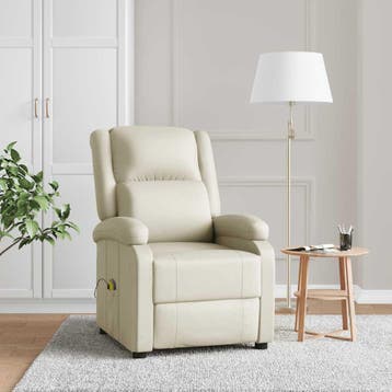 vidaXL Massagestoel kunstleer crèmewit, Huis en Inrichting, Stoelen, Verzenden, Nieuw