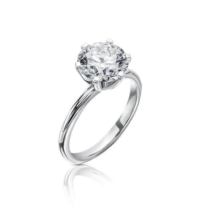 Verlovingsring - 14 karaat Witgoud - 3.03ct. tw. Diamant, Handtassen en Accessoires, Antieke sieraden