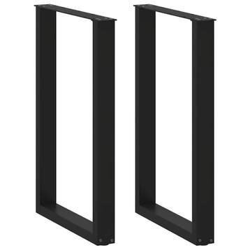 vidaXL Bartafelpoten 2 st U-vormig 60x(90-91) cm staal zwart, Huis en Inrichting, Verzenden, Nieuw