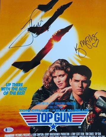 Top Gun - Tom Cruise & Kelly McGillis - Dual Signed Photo, Nieuw