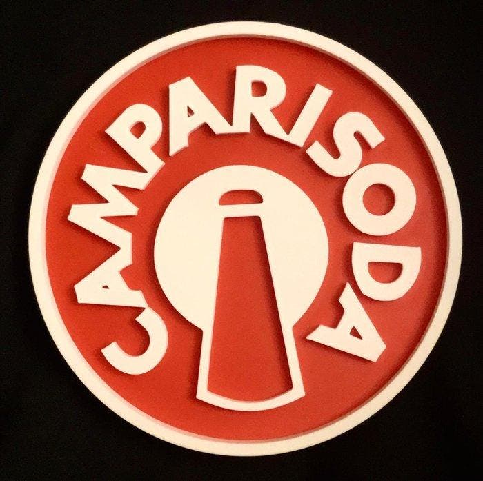 CAMPARI - Lichtbord - CAMPARI SODA. Een disco barfeestje,, Antiquités & Art, Antiquités | Assiettes décoratives & Carrelages