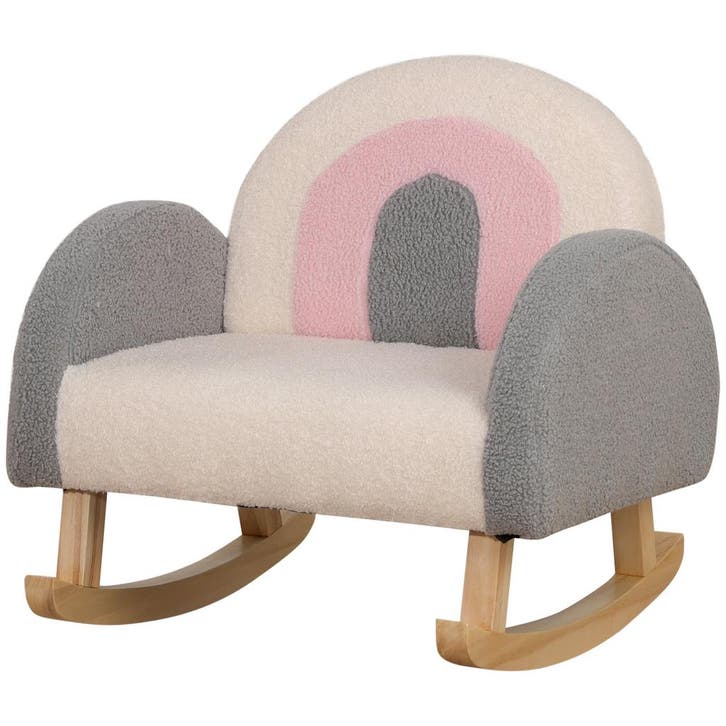 2dekans | HOMCOM Kinder Schommelstoel – Grijs – 50 x 45 x 44, Kinderen en Baby's, Kinderstoelen, Ophalen of Verzenden