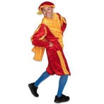 Pietenpak Velours Met Cape Rood/Geel, Verzenden