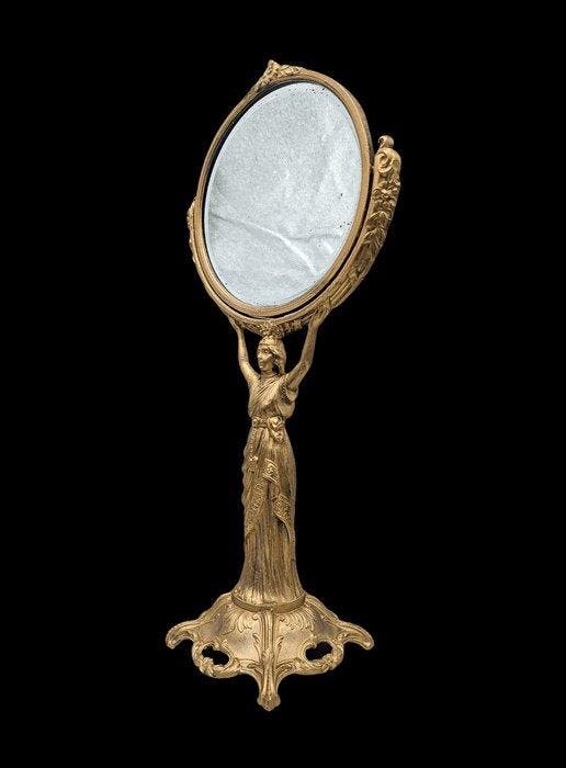Ravissant Miroir de table Psyché 19e début 20 siècle -, Antiek en Kunst, Antiek | Overige Antiek