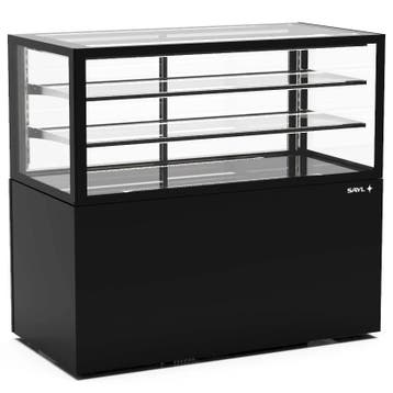 Neutrale Vitrine | INTEGRA | Zwart | 3 Niveaus | Wielen, Verzenden, Nieuw in verpakking