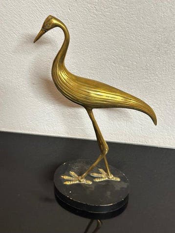 sculptuur, Brass flamingoes - 30 cm - Messing