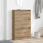 vidaXL Schoenenkast Artisan Eiken 80 x 21 x 125,5 cm Bewerkt, Verzenden, Nieuw