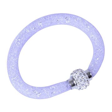 Fako Bijoux - Armband - Sterrenstof Disco Dots - Paars/Wit, Verzenden, Nieuw