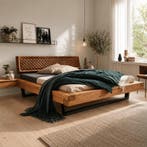 Van Schaik Emma Massief Wild Eiken Balkenbed - 140 x 220, Nieuw