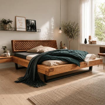 Van Schaik Emma Massief Wild Eiken Balkenbed - 140 x 220