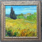 Hollandse school (XXI) After van Gogh - Kleurrijk landschap, Antiek en Kunst
