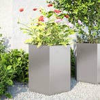 vidaXL Plantenbakken 2 st zeshoek 46x40x45 cm roestvrijstaal, Verzenden