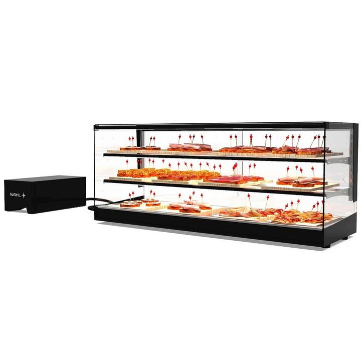 Tapasvitrine | LOGIC | Zwart | +2°C/+6°C | Statisch | 3, Articles professionnels, Horeca | Équipement de cuisine, Envoi