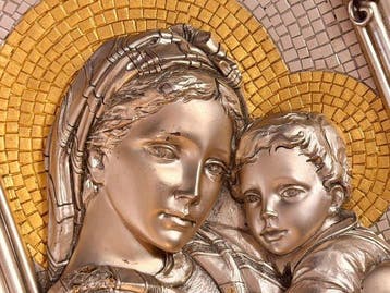 Bas-relief wandplaat - Zilver Gelamineerd - 1950-1960 -
