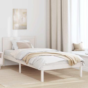 vidaXL Bedframe Wit 90 x 200 cm Massief grenenhout, Verzenden