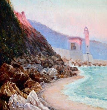 Alfred-Justin Blondeau (1850-?) - Lentrée du port de Nice