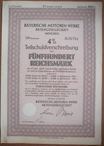 Duitsland. 3 x BMW Bayerische Motorenwerke 500 + 1000 RM