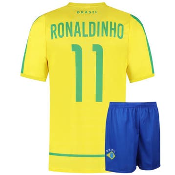 Kingdo Brazilie Voetbaltenue Thuis Ronaldinho - WK 2002 -, Verzenden, Bal