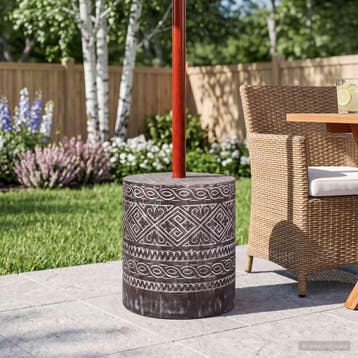 vidaXL Parasolvoet 23 kg Wit gewassen Massief hout, Verzenden, Nieuw