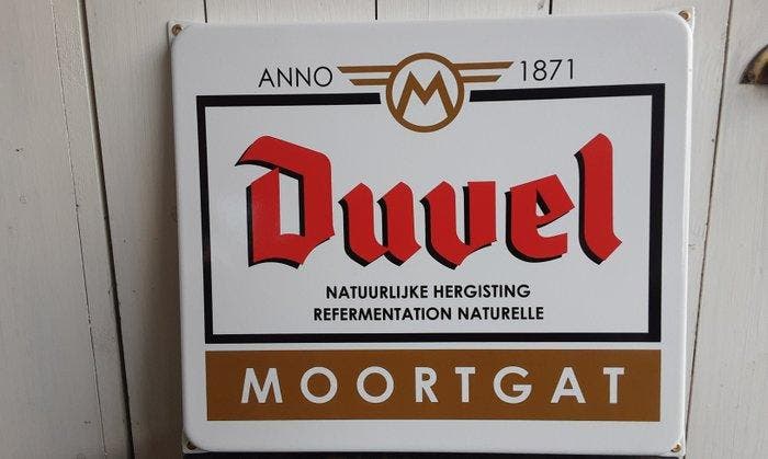Duvel - Reclamebord - Emaille, Antiquités & Art, Antiquités | Assiettes décoratives & Carrelages