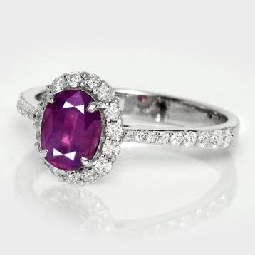 Sans prix de réserve - Bague - 14 carats Or blanc, GIA 1,21, Nieuw