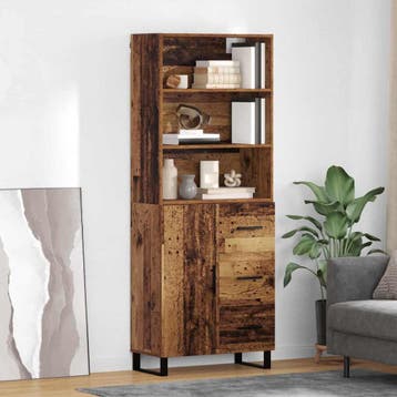 vidaXL Highboard 2 st Oudhout 69,5 x 34 x 180 cm Bewerkt, Verzenden, Nieuw