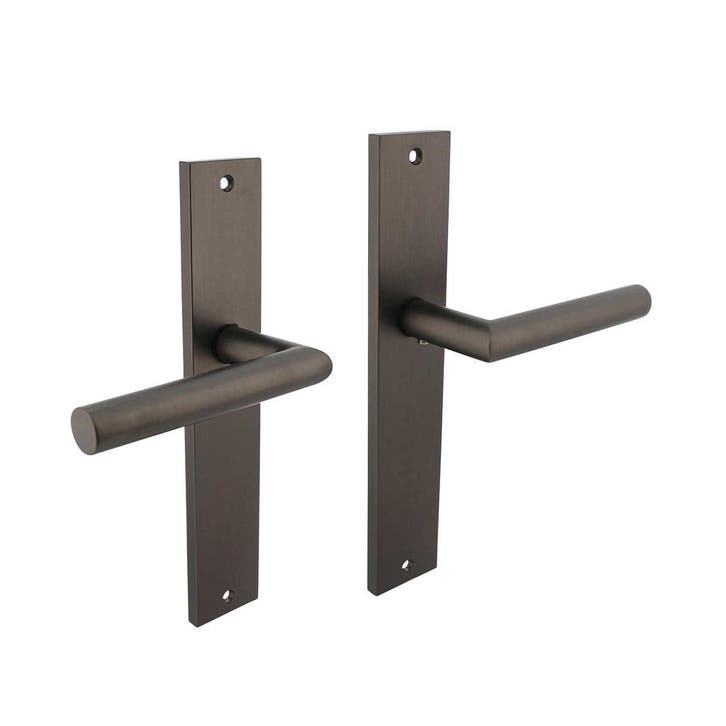 Deurklink Bastian op schild 245x45 mm blind antracietgrij..., Doe-het-zelf en Bouw, Hang- en Sluitwerk, Klink of Kruk, Nieuw, Overige materialen