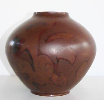 Vase en bronze japonais Yoshino Takeji – vers 1950 - Bronze, Antiquités & Art