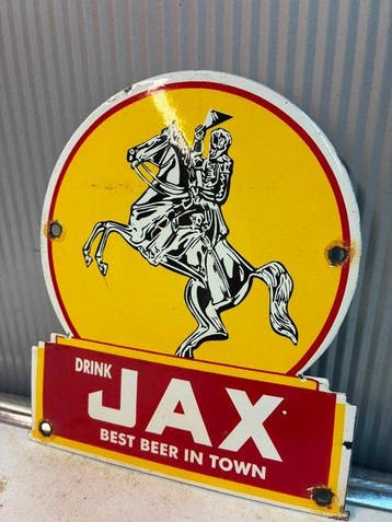 Jax Beer – Panneau publicitaire émaillé – La meilleure bière